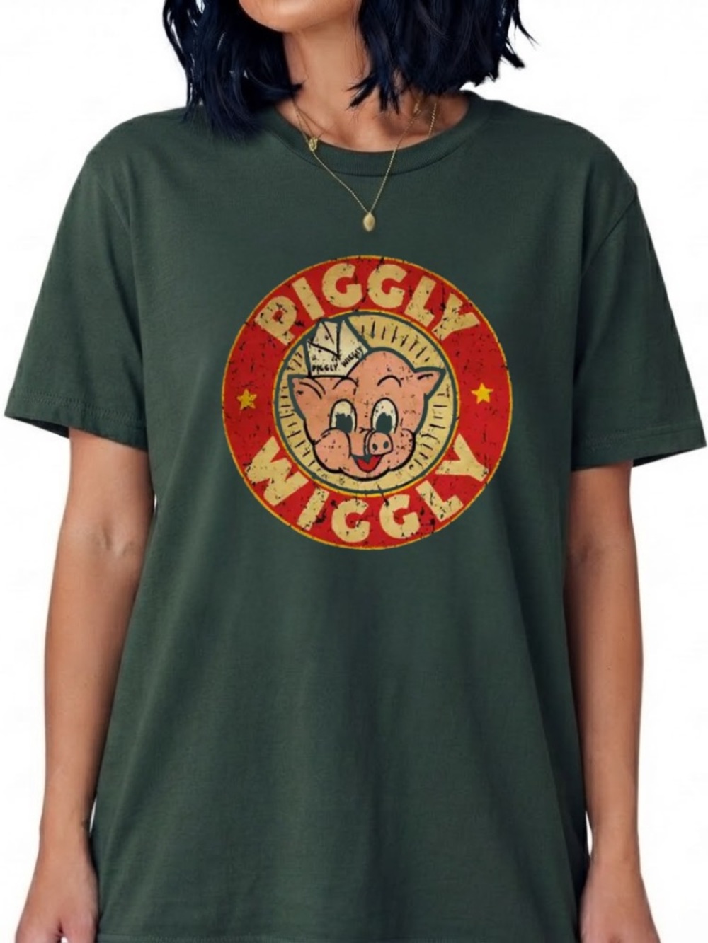 Piggly Wiggly Vintage Logo Forest Green T-Shirt